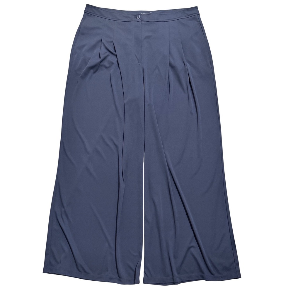 Lauren Ralph Lauren Navy Blue Wide Leg Pleated Trousers Size 18 High Rise Pants